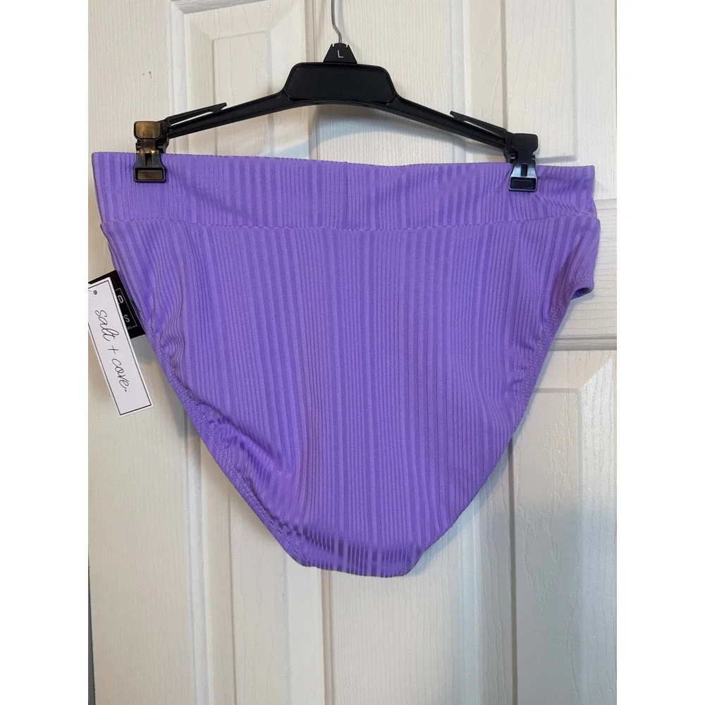 Salt & Cove High Waist Swimsuit Bottoms Ribbed‎ Purple Extra Large XL